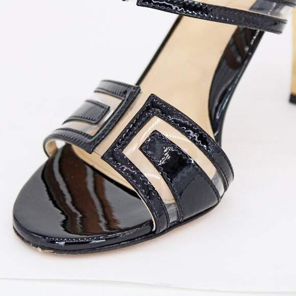 Marion Parke 'Larkin' geometric pvc slide sandals - Black - Picture 6 of 10